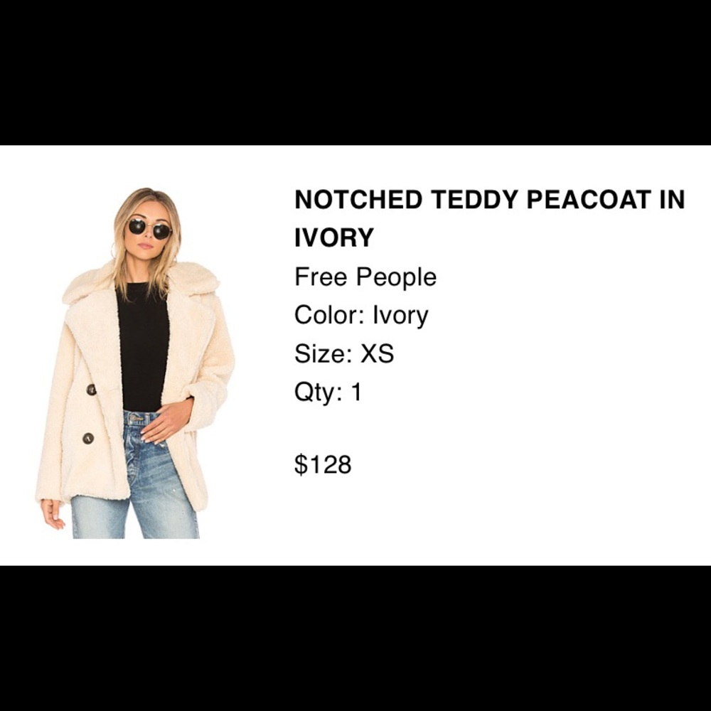 Free People Notched Teddy Peacoat